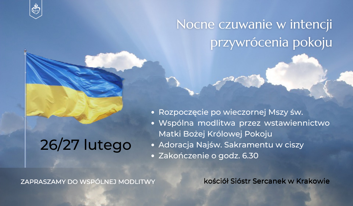 Nocne czuwanie w intencji pokoju w kościele w Krakowie